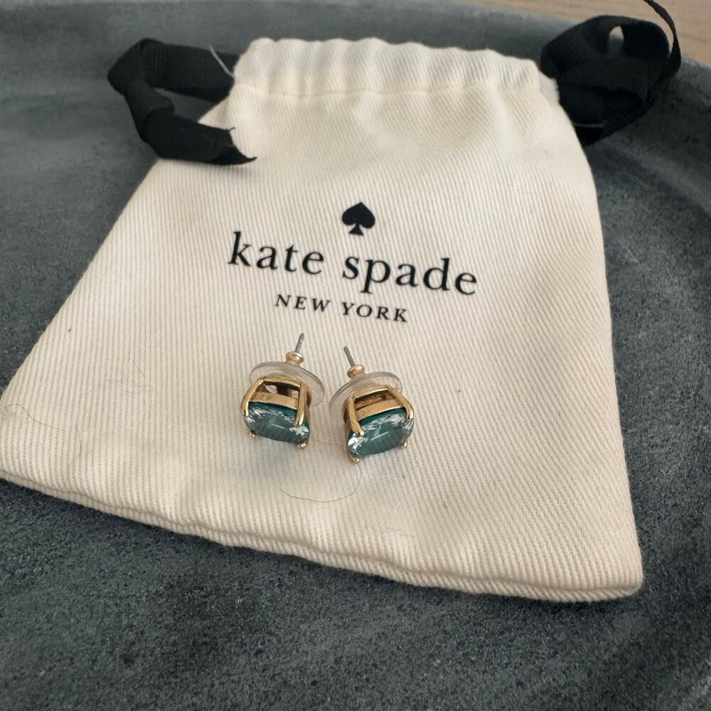 Kate Spade Aqua Large Sparkle Stud Earrings